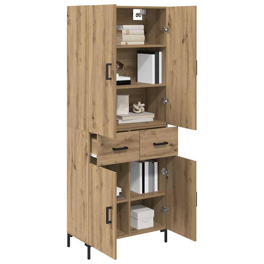 Highboard Artisan Eiken 69,5 x 34 x 180 cm Bewerkt hout