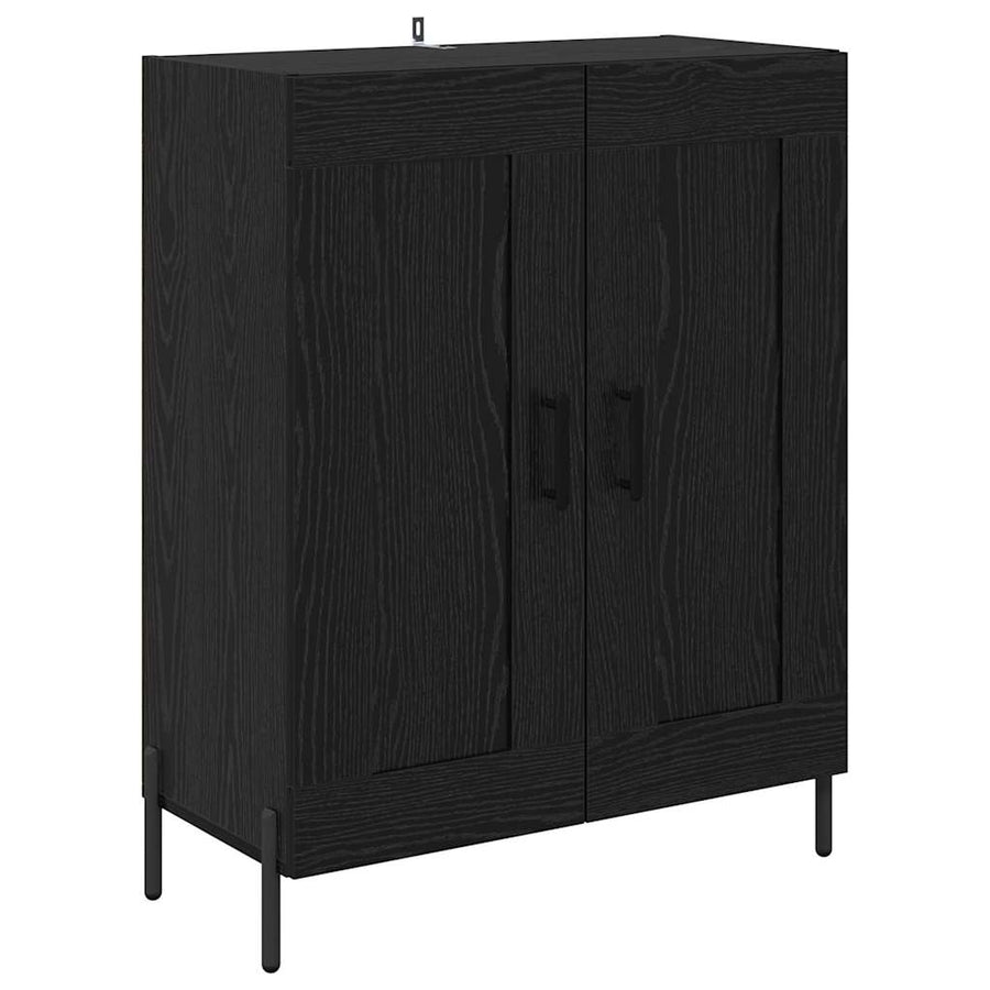Highboard 2 pcs Zwart Eiken 69,5 x 34 x 180 cm Bewerkt hout