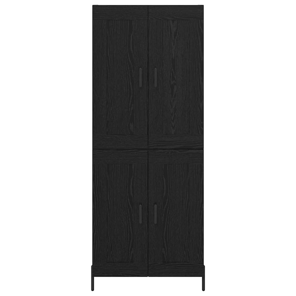 Highboard 2 pcs Zwart Eiken 69,5 x 34 x 180 cm Bewerkt hout