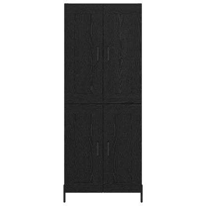 Highboard 2 pcs Zwart Eiken 69,5 x 34 x 180 cm Bewerkt hout