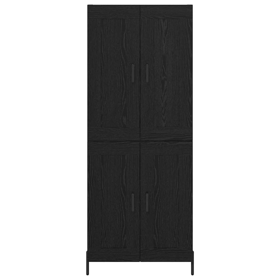 Highboard 2 pcs Zwart Eiken 69,5 x 34 x 180 cm Bewerkt hout