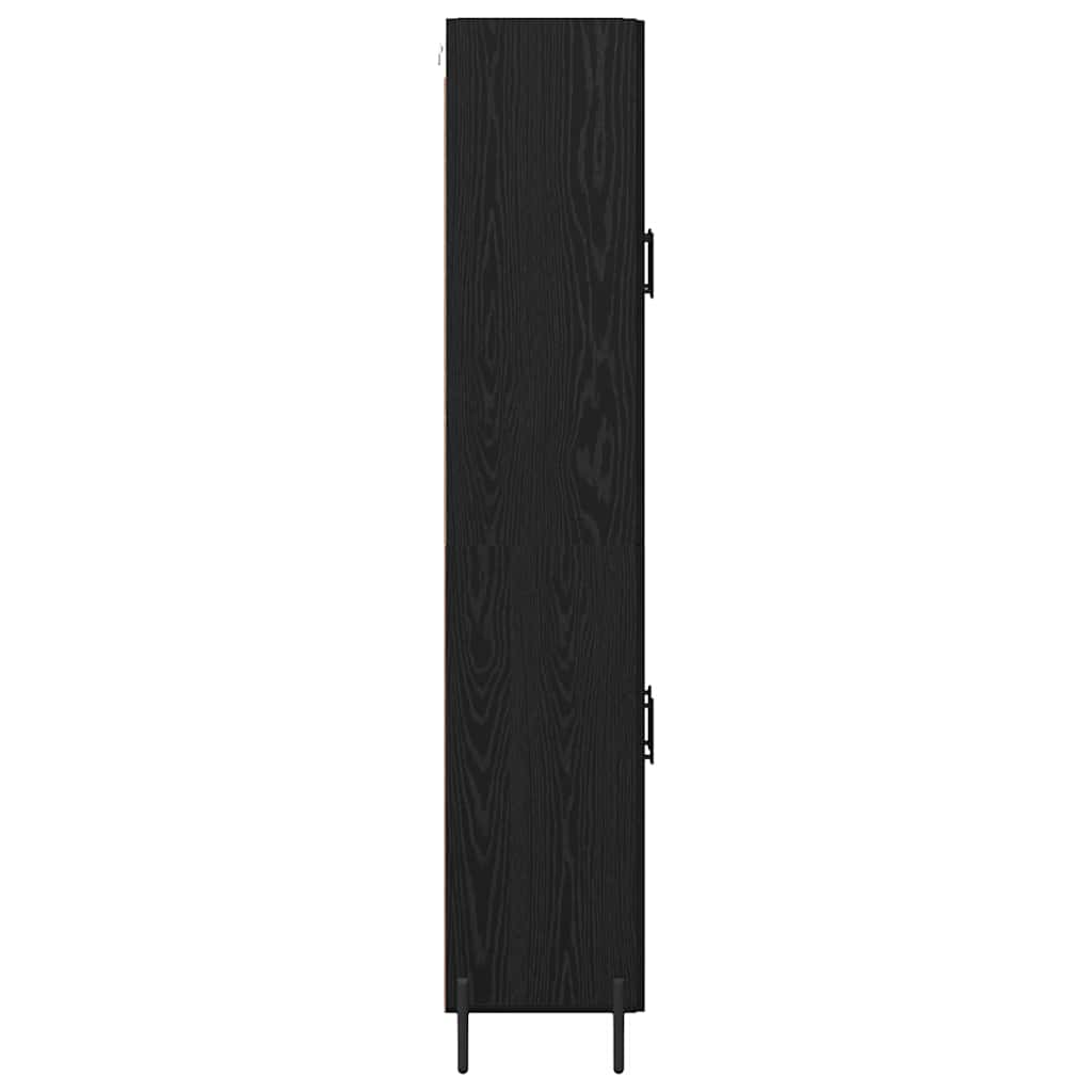 Highboard 2 pcs Zwart Eiken 69,5 x 34 x 180 cm Bewerkt hout