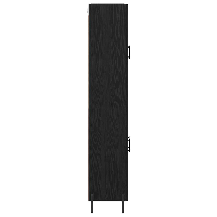 Highboard 2 pcs Zwart Eiken 69,5 x 34 x 180 cm Bewerkt hout