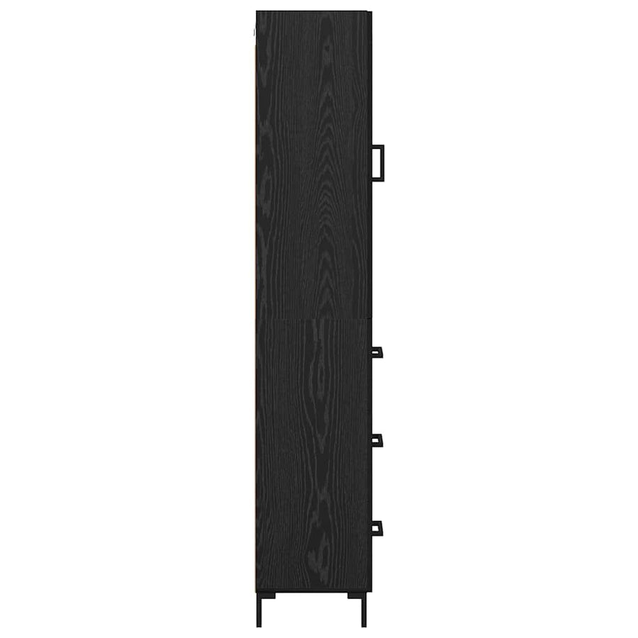 Highboard met lade Zwart Eiken 34,5 x 34 x 180 cm Bewerkt hout