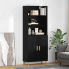 Tall Cabinet Black Oak 69.5 x 32.5 x 180 cm Engineered Wood