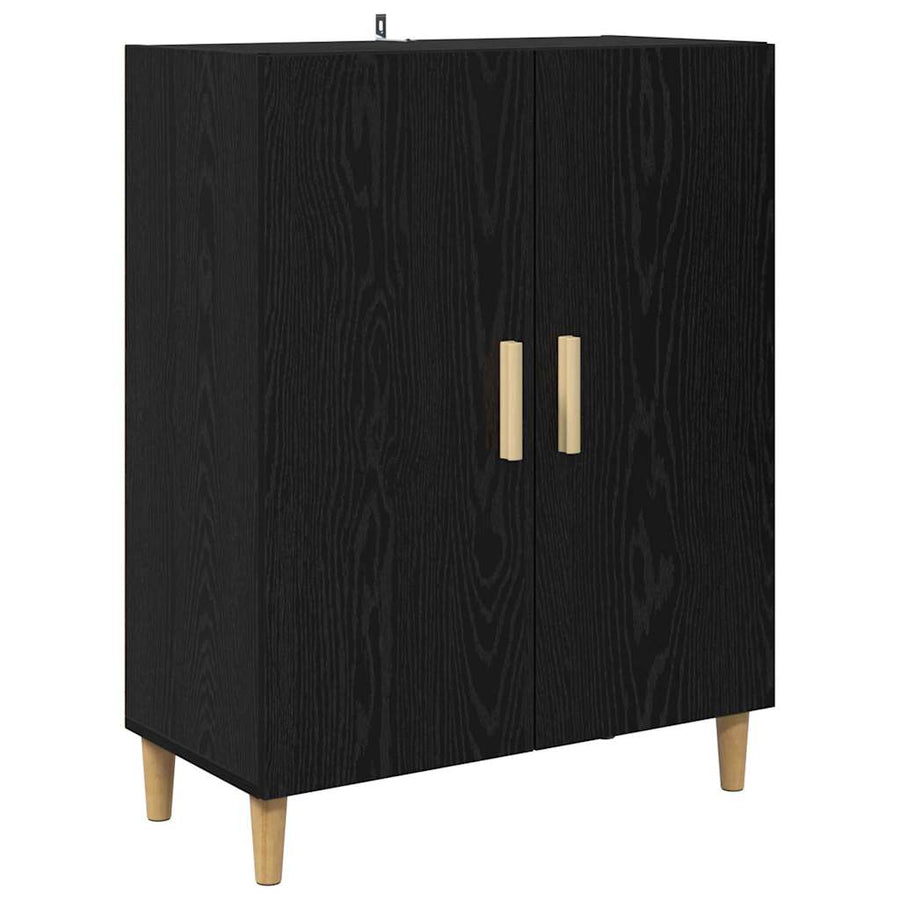 Highboard 2 pcs Zwart Eiken 69,5 x 34 x 180 cm Bewerkt hout