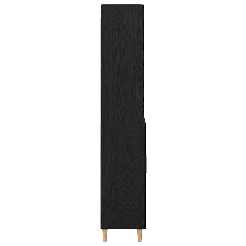 Highboard 2 pcs Zwart Eiken 69,5 x 34 x 180 cm Bewerkt hout