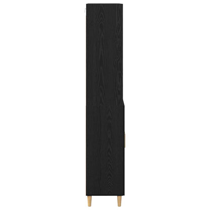 Highboard 2 pcs Zwart Eiken 69,5 x 34 x 180 cm Bewerkt hout