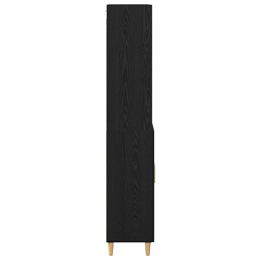 Highboard 2 pcs Zwart Eiken 69,5 x 34 x 180 cm Bewerkt hout