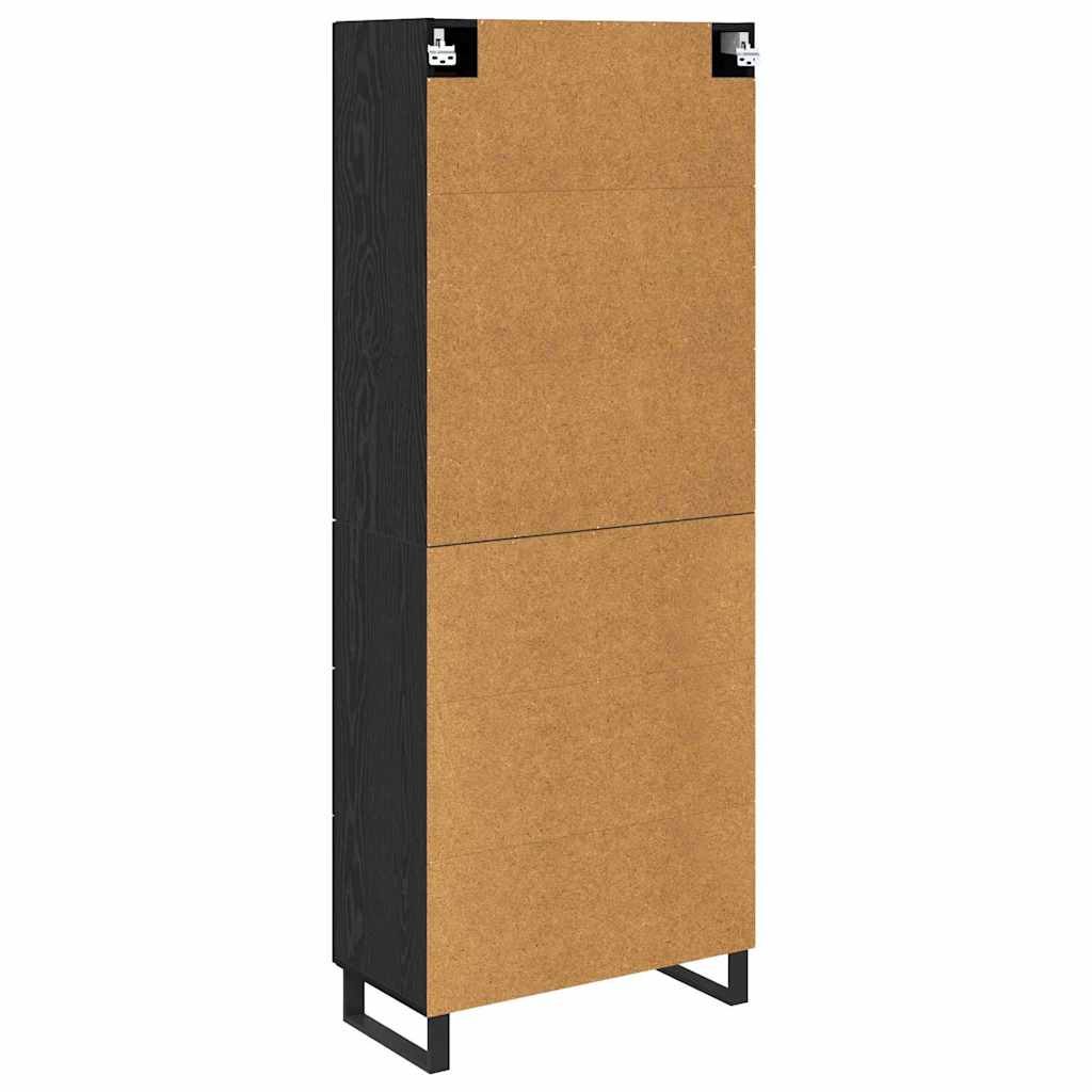 Highboard Wandgemonteerd 2 pcs Zwart Eiken Bewerkt hout