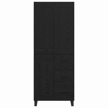 Highboard Wandgemonteerd 2 pcs Zwart Eiken Bewerkt hout
