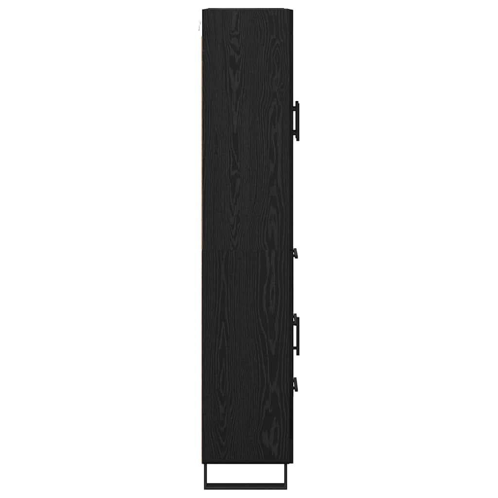 Highboard Wandgemonteerd 2 pcs Zwart Eiken Bewerkt hout