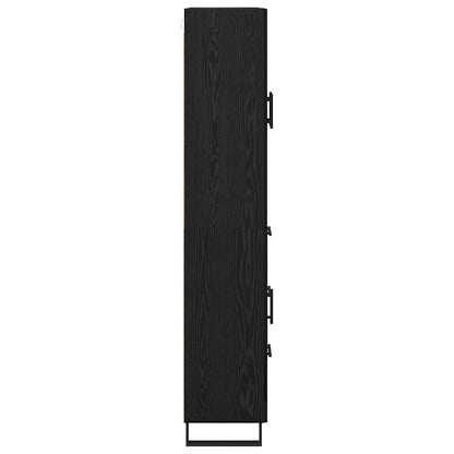 Highboard Wandgemonteerd 2 pcs Zwart Eiken Bewerkt hout