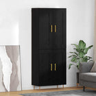 Hoge kast 69,5x34x180 cm zwart eiken bewerkt hout