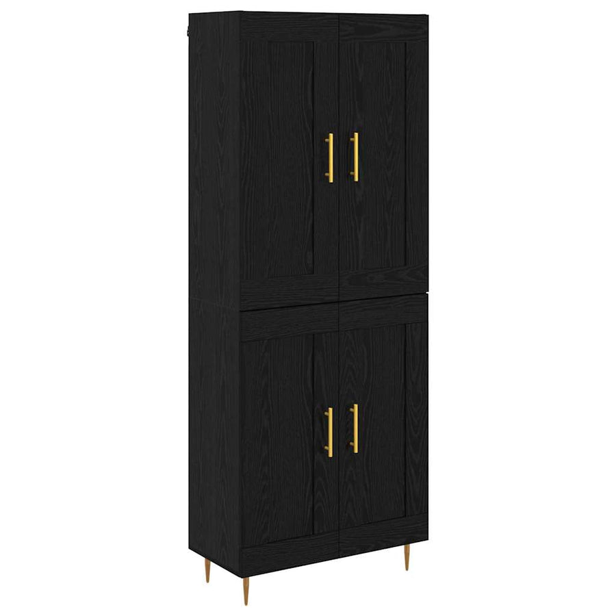 Hoge kast Zwart Eiken 69,5 x 34 x 180 cm Bewerkt hout