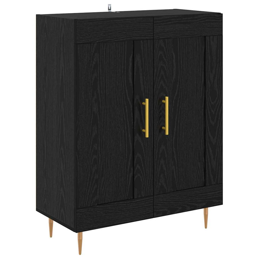Hoge kast Zwart Eiken 69,5 x 34 x 180 cm Bewerkt hout