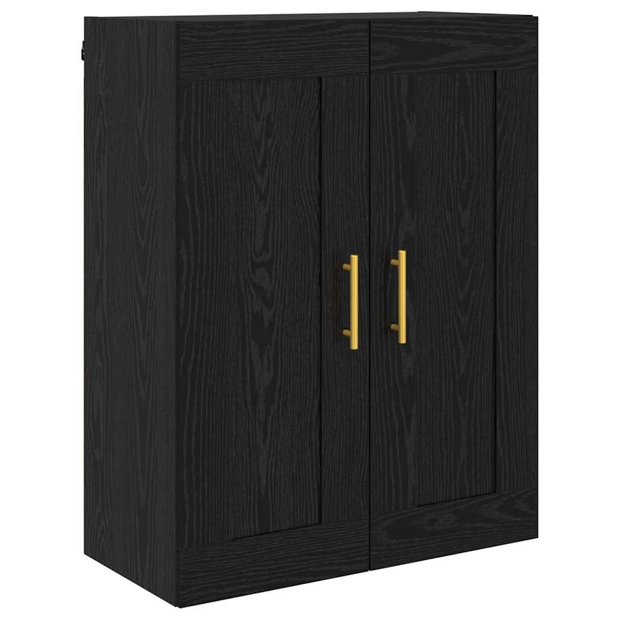 Hoge kast Zwart Eiken 69,5 x 34 x 180 cm Bewerkt hout