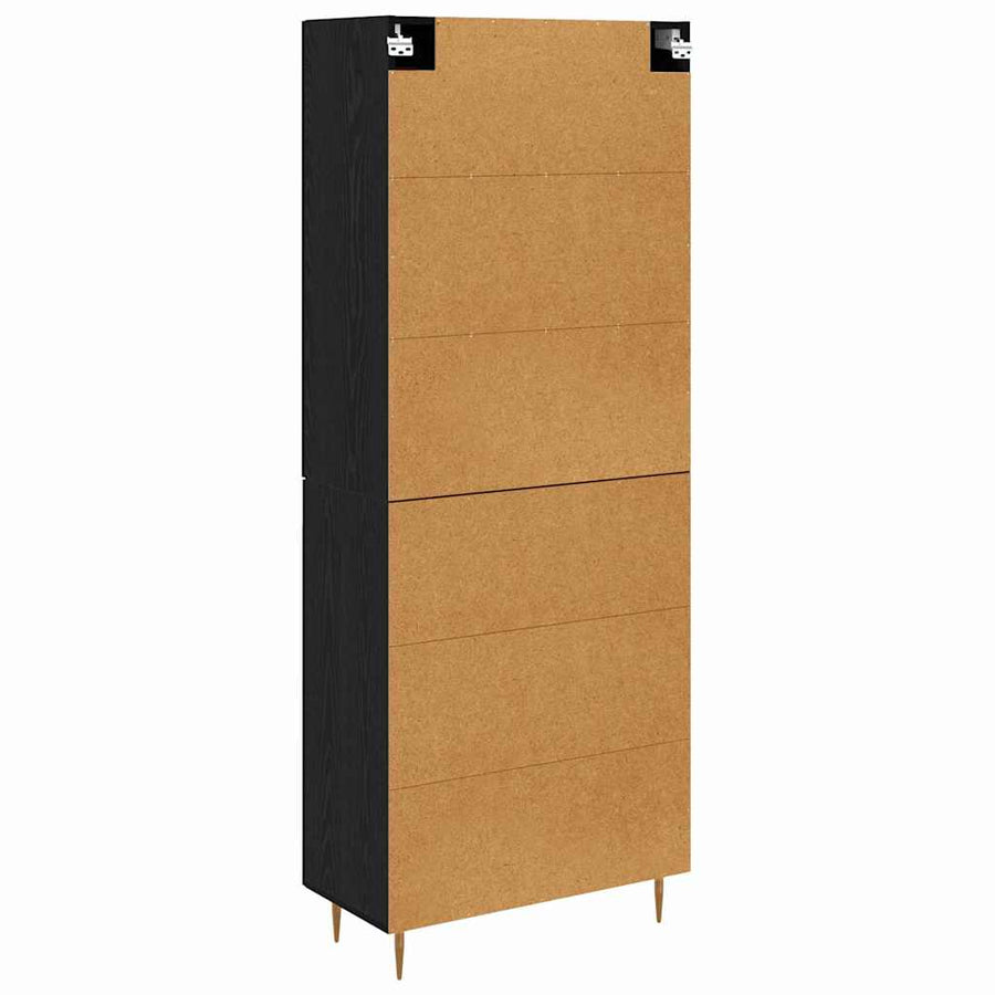 Hoge kast Zwart Eiken 69,5 x 34 x 180 cm Bewerkt hout