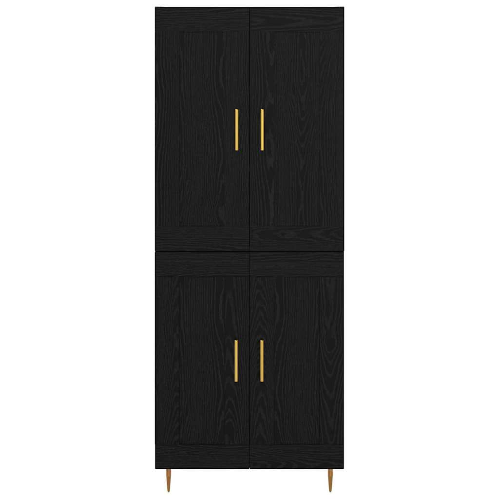 Hoge kast Zwart Eiken 69,5 x 34 x 180 cm Bewerkt hout