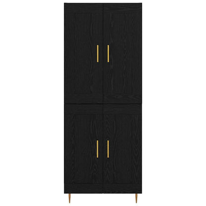 Hoge kast Zwart Eiken 69,5 x 34 x 180 cm Bewerkt hout