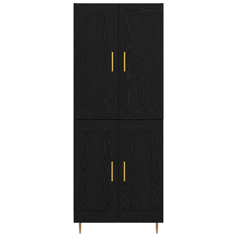 Hoge kast Zwart Eiken 69,5 x 34 x 180 cm Bewerkt hout