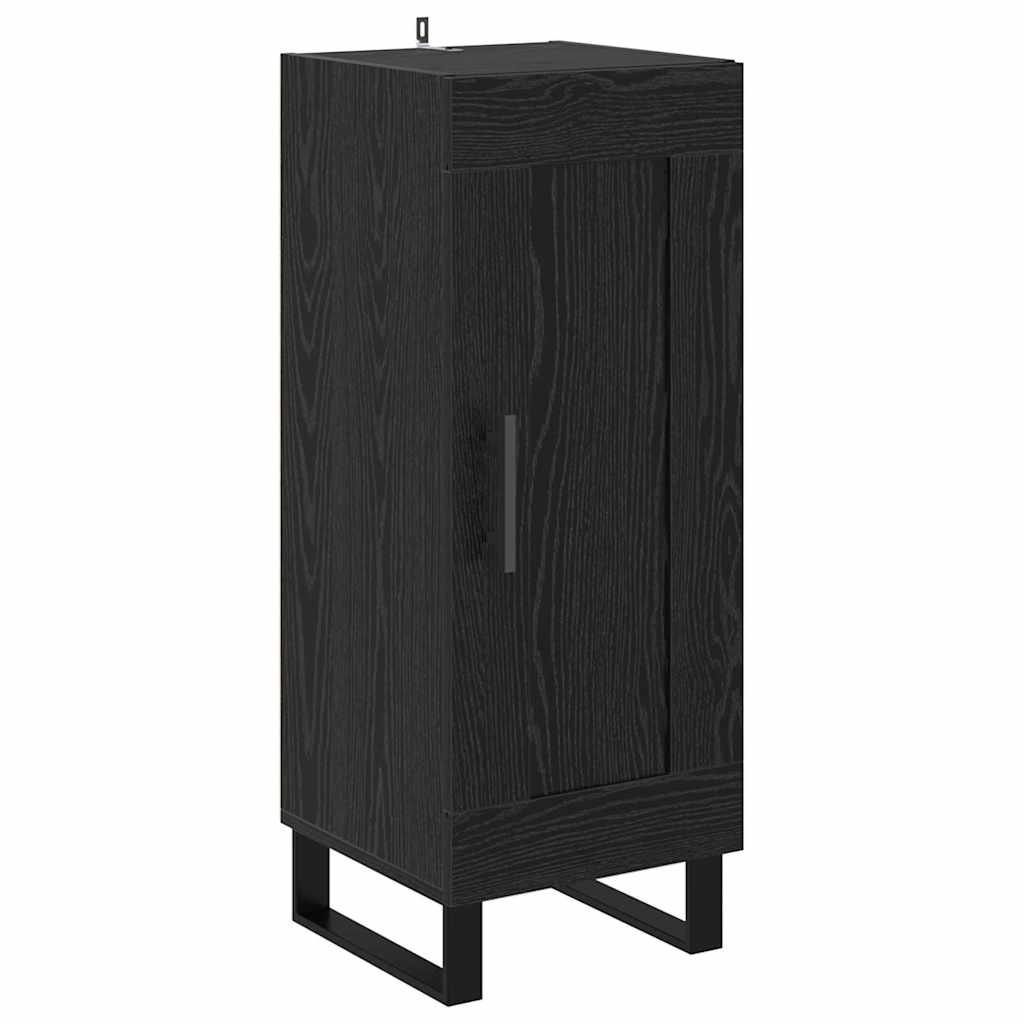 Highboard Zwart Eiken 34,5 x 34 x 180 cm Bewerkt hout