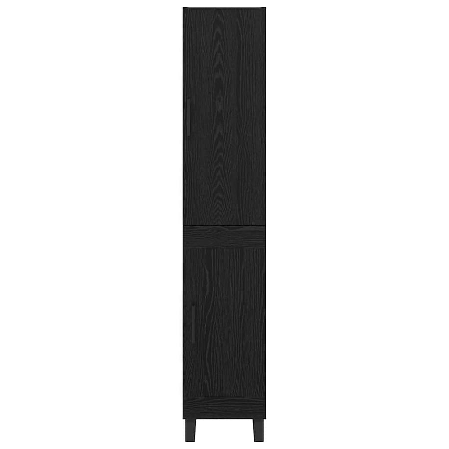 Highboard Zwart Eiken 34,5 x 34 x 180 cm Bewerkt hout