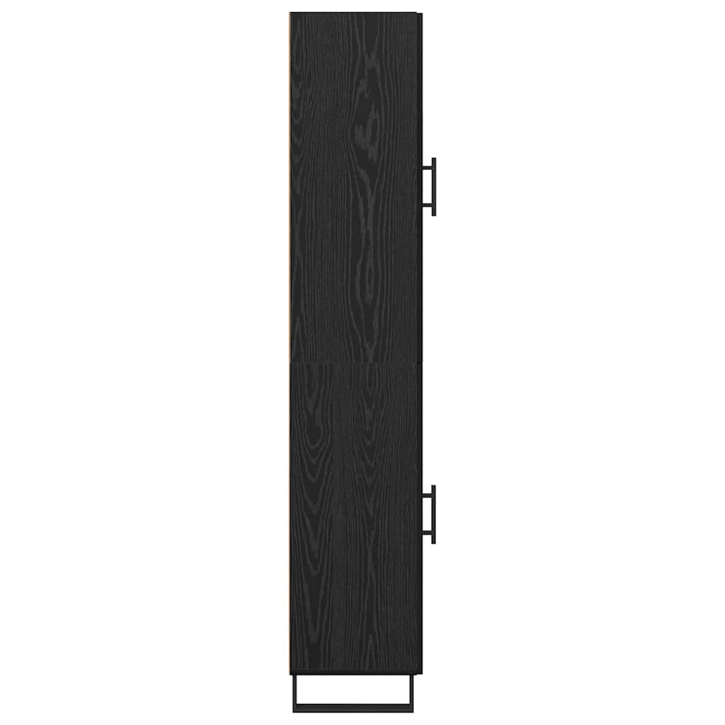 Highboard Zwart Eiken 34,5 x 34 x 180 cm Bewerkt hout