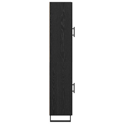 Highboard Zwart Eiken 34,5 x 34 x 180 cm Bewerkt hout