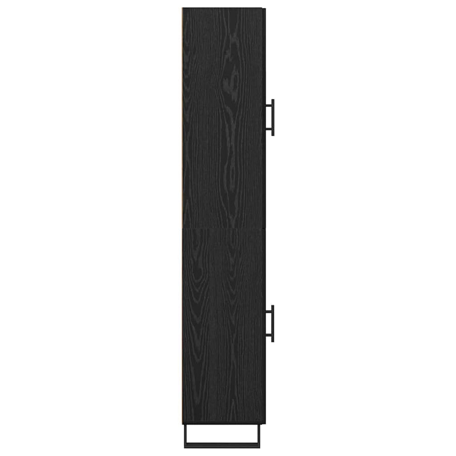 Highboard Zwart Eiken 34,5 x 34 x 180 cm Bewerkt hout