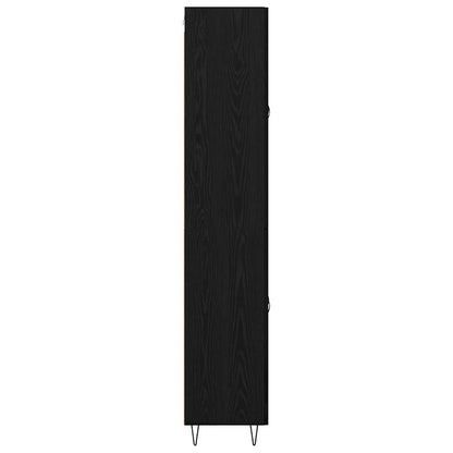 Highboard Zwart Eiken 69,5 x 34 x 180 cm Bewerkt hout