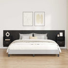 Headboard With Cabinet with drawer 3 pcs Black Oak Engineered Wood