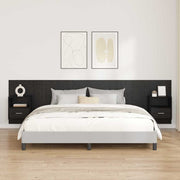 Hoofdbord met kast zwart eiken 297x32.5x80 cm