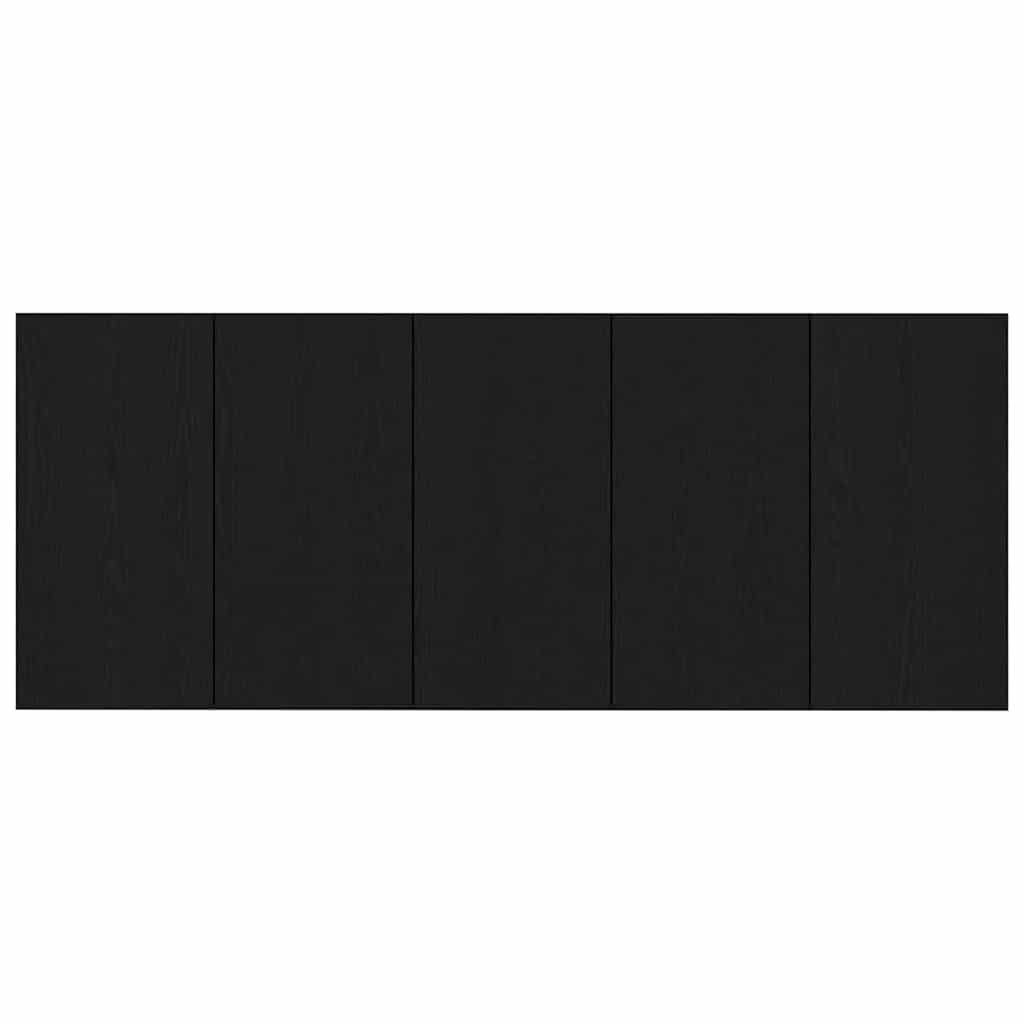 Hoofdbord Met Kast met lade 3 pcs Zwart Eiken Bewerkt hout