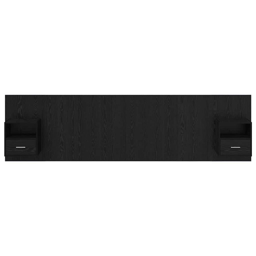 Hoofdbord Met Kast met lade 3 pcs Zwart Eiken Bewerkt hout