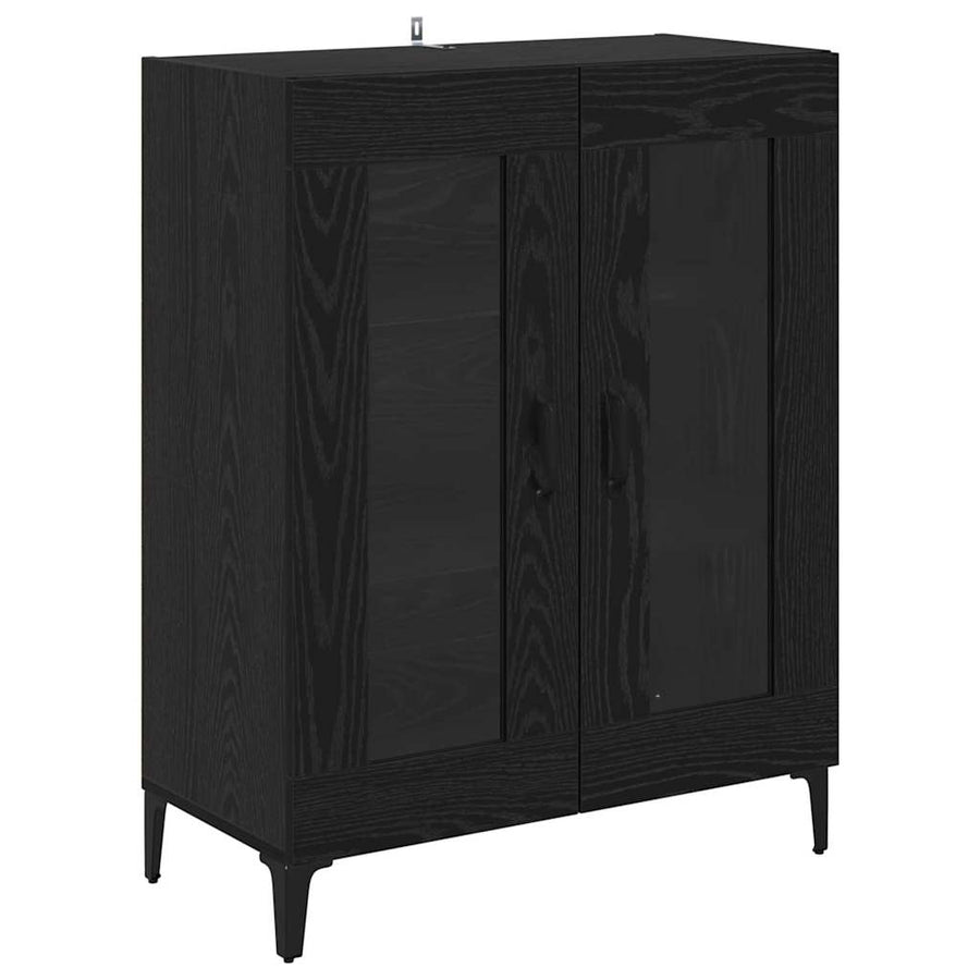 Highboard Zwart Eiken 69,5 x 34 x 180 cm Bewerkt hout