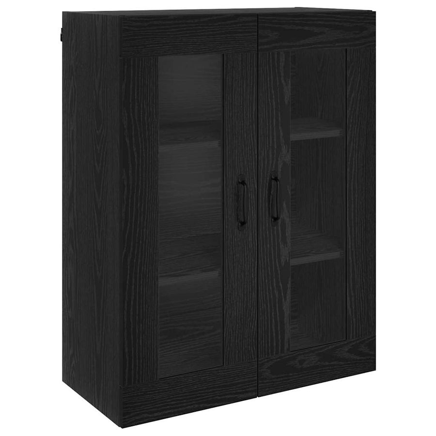 Highboard Zwart Eiken 69,5 x 34 x 180 cm Bewerkt hout