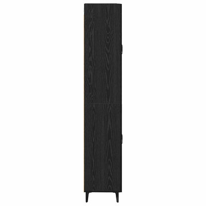 Highboard Zwart Eiken 69,5 x 34 x 180 cm Bewerkt hout
