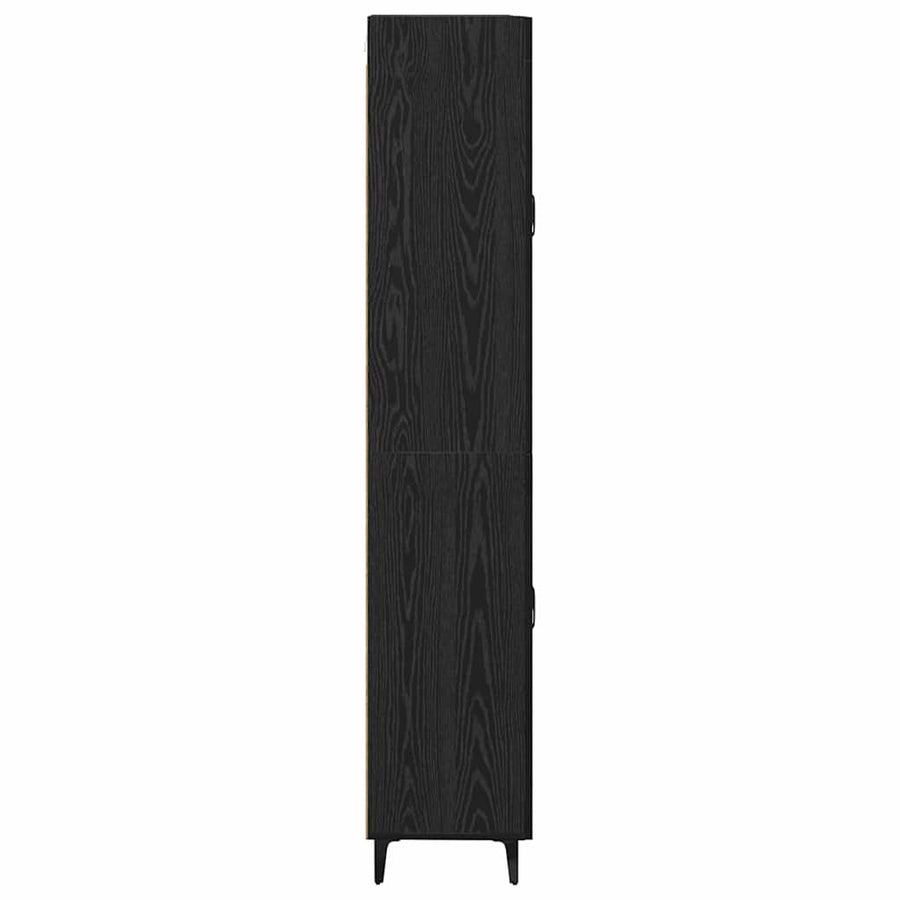 Highboard Zwart Eiken 69,5 x 34 x 180 cm Bewerkt hout