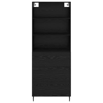 Highboard 2 pcs Zwart Eiken 69,5 x 34 x 180 cm Bewerkt hout