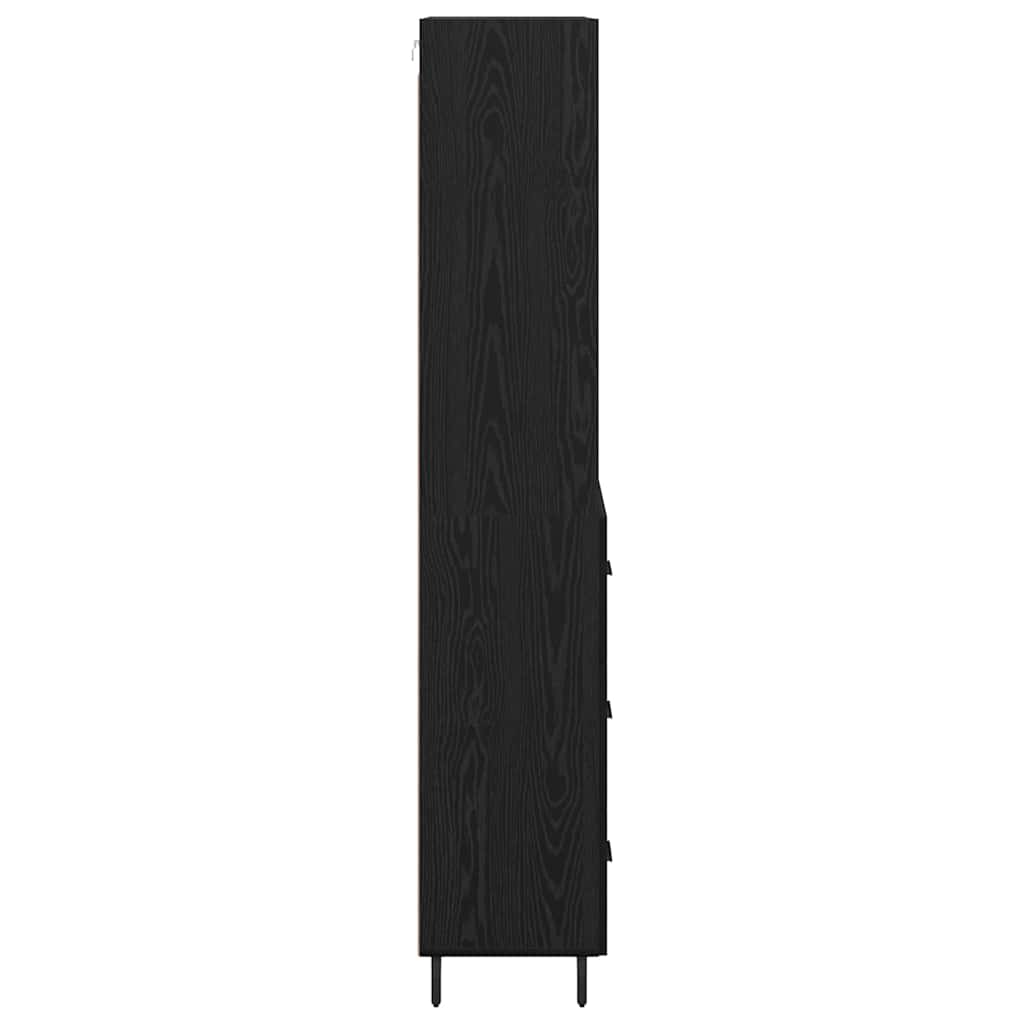 Highboard 2 pcs Zwart Eiken 69,5 x 34 x 180 cm Bewerkt hout