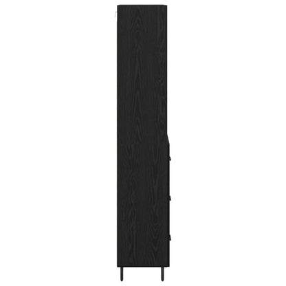 Highboard 2 pcs Zwart Eiken 69,5 x 34 x 180 cm Bewerkt hout