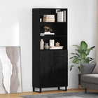 Tall Cabinet with Drawer Black Oak 69.5 x 34 x 180 cm Engineered Wood