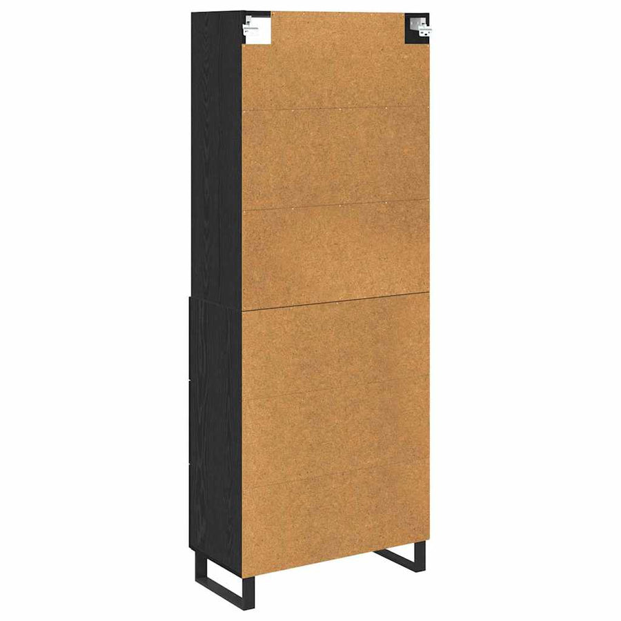 Highboard Wandgemonteerd 2 pcs Zwart Eiken Bewerkt hout