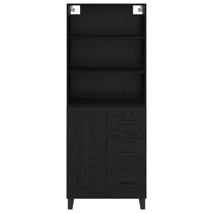 Highboard Wandgemonteerd 2 pcs Zwart Eiken Bewerkt hout