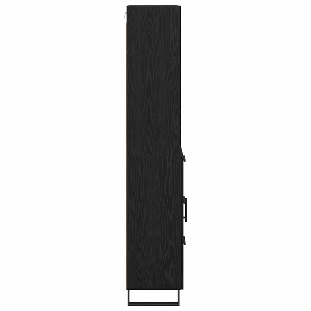 Highboard Wandgemonteerd 2 pcs Zwart Eiken Bewerkt hout