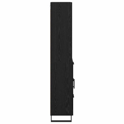 Highboard Wandgemonteerd 2 pcs Zwart Eiken Bewerkt hout