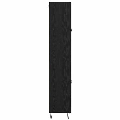Highboard Wandgemonteerd 2 pcs Zwart Eiken Bewerkt hout