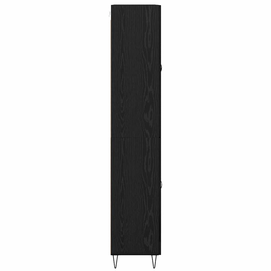 Highboard Wandgemonteerd 2 pcs Zwart Eiken Bewerkt hout