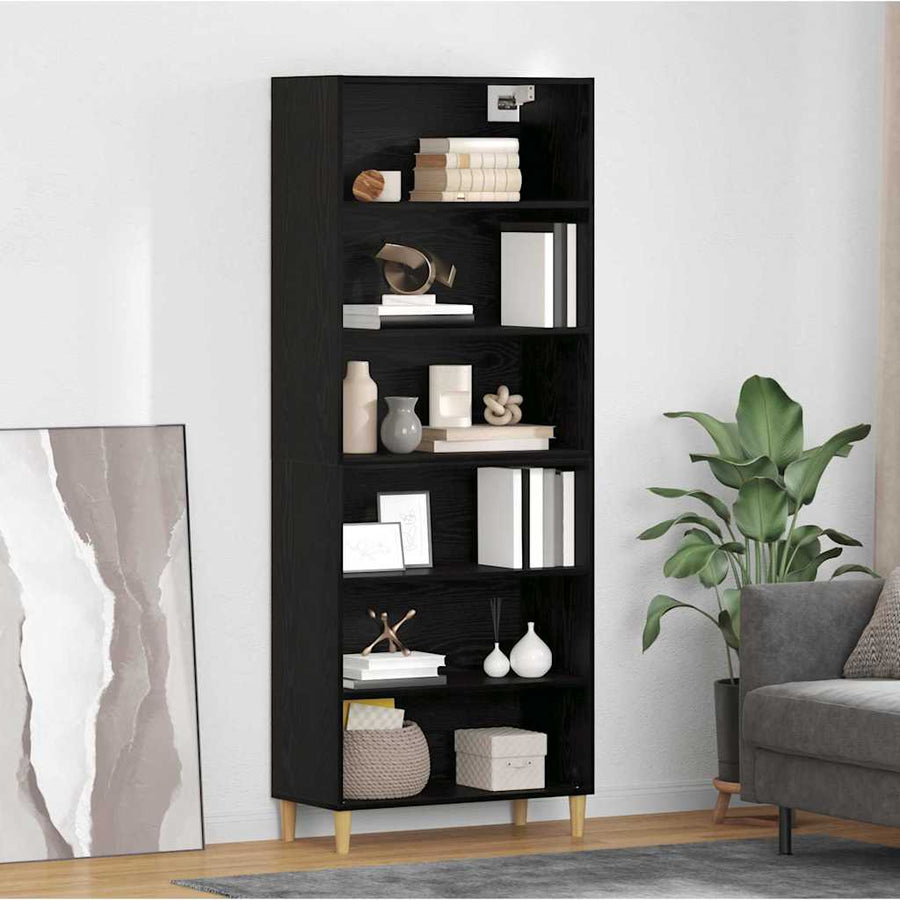 Highboard 2 pcs Zwart Eiken 69,5 x 32,5 x 180 cm Bewerkt hout